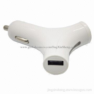 5V/2A Output Car Charger, Two USB Ports, with Unique Y-shape Design